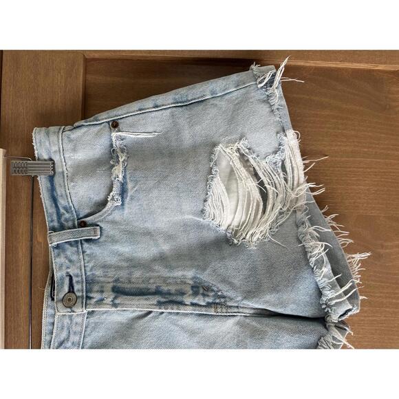 Abercrombie & Fitch Annie High Rise Denim Jean Shorts Distressed Women’s 10/30 - Picture 3 of 12
